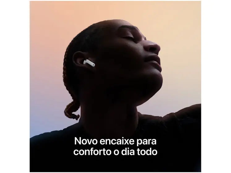 Fone de Ouvido Sem Fio, Apple, AirPods (4ª Geração) com Cancelamento de Ruído (ANC), Áudio Espacial, Bluetooth 5.3, Novo Lacrado, Original com Garantia Apple