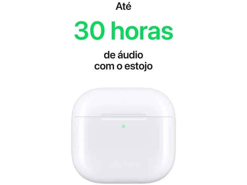Fone de Ouvido Sem Fio, Apple, AirPods (4ª Geração) com Cancelamento de Ruído (ANC), Áudio Espacial, Bluetooth 5.3, Novo Lacrado, Original com Garantia Apple