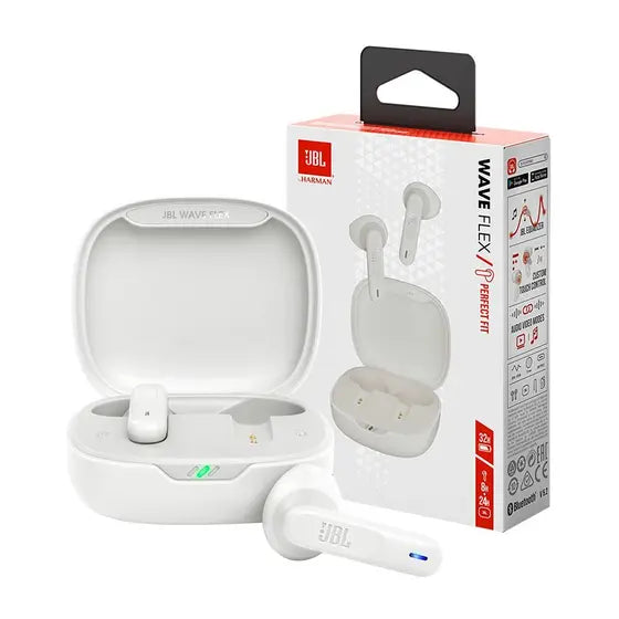 Fone de Ouvido de Design Aberto, JBL, Wave Flex, com Som JBL Deep Bass, Bluetooth 5.2 e Resistência à Água IP54 - Original com Garantia