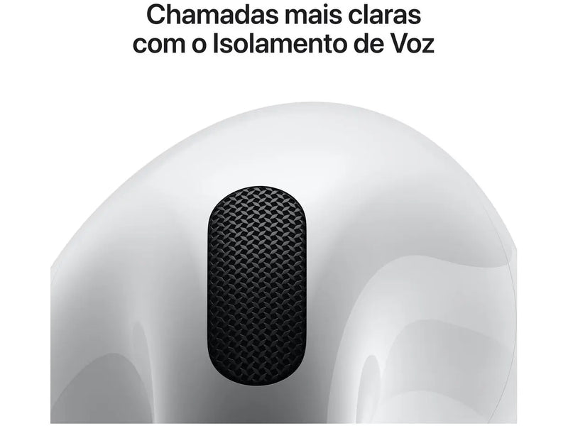 Fone de Ouvido Sem Fio, Apple, AirPods (4ª Geração) com Cancelamento de Ruído (ANC), Áudio Espacial, Bluetooth 5.3, Novo Lacrado, Original com Garantia Apple