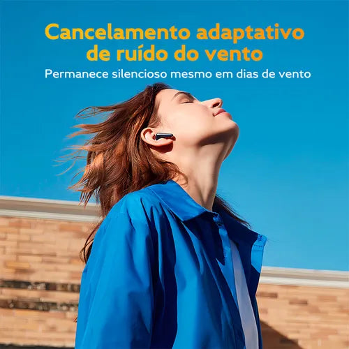 Fone de Ouvido Sem Fio TWS, QCY, HT10 AilyBuds Pro, com Cancelamento de Ruído (ANC), Bluetooth 5.3 e Conexão Multiponto - Preto, Original com Garantia
