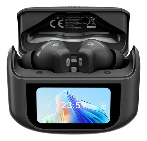 Fone de Ouvido Sem Fio, Blackview, AirBuds 12, com Case com Display LED, À Prova d'Água IPX7, Bluetooth 5.4, Esportivo - Original com Garantia