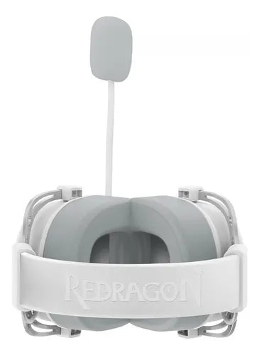Headset Gamer com Fio, Redragon, Aurora H376WG, com Som Surround 7.1 e Iluminação RGB, Conexão USB - Branco, Original com Garantia