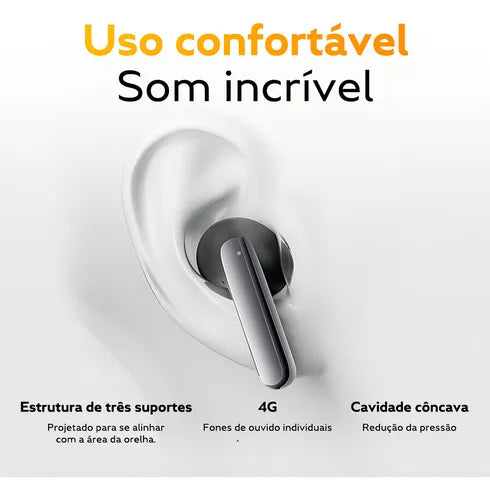 Fone de Ouvido Sem Fio TWS, QCY, HT10 AilyBuds Pro, com Cancelamento de Ruído (ANC), Bluetooth 5.3 e Conexão Multiponto - Preto, Original com Garantia