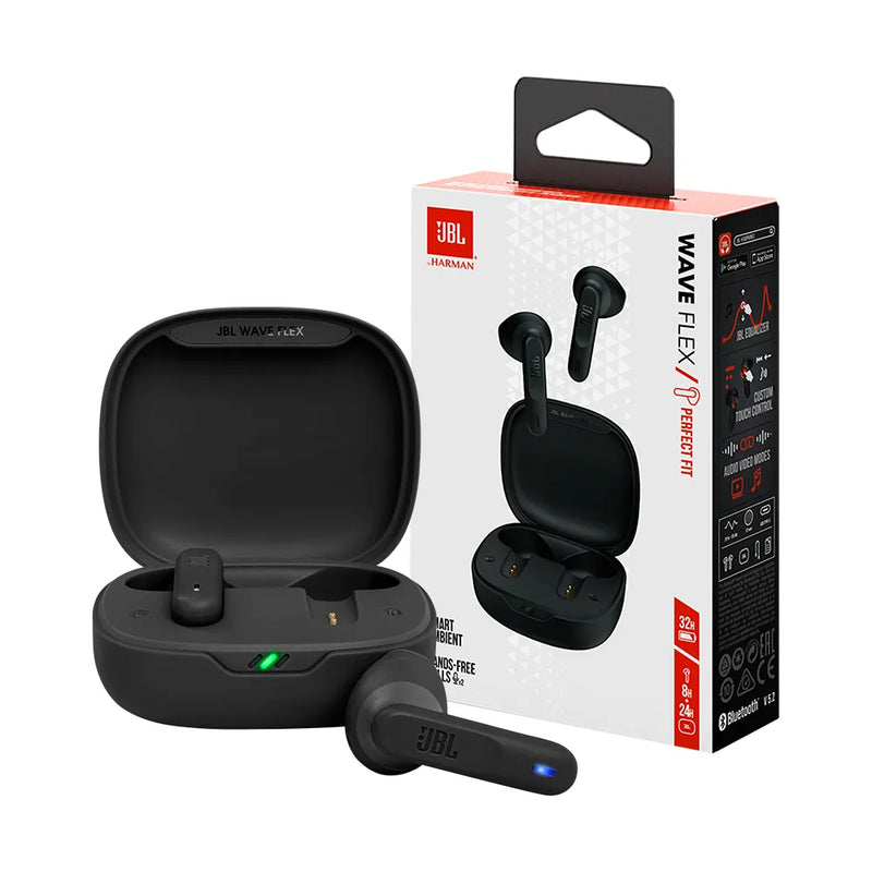 Fone de Ouvido de Design Aberto, JBL, Wave Flex, com Som JBL Deep Bass, Bluetooth 5.2 e Resistência à Água IP54 - Original com Garantia