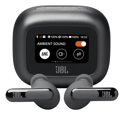 Fone de Ouvido Sem Fio, JBL, Live Beam 3, com Case Inteligente Touchscreen, Bluetooth 5.3, Cancelamento de Ruído Adaptativo - Original com Garantia
